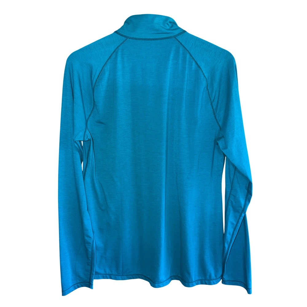 Paradox Womens XL Merino Blend 1/4 Zip Base Layer Teal Long Sleeve Thumbholes - Picture 5 of 7